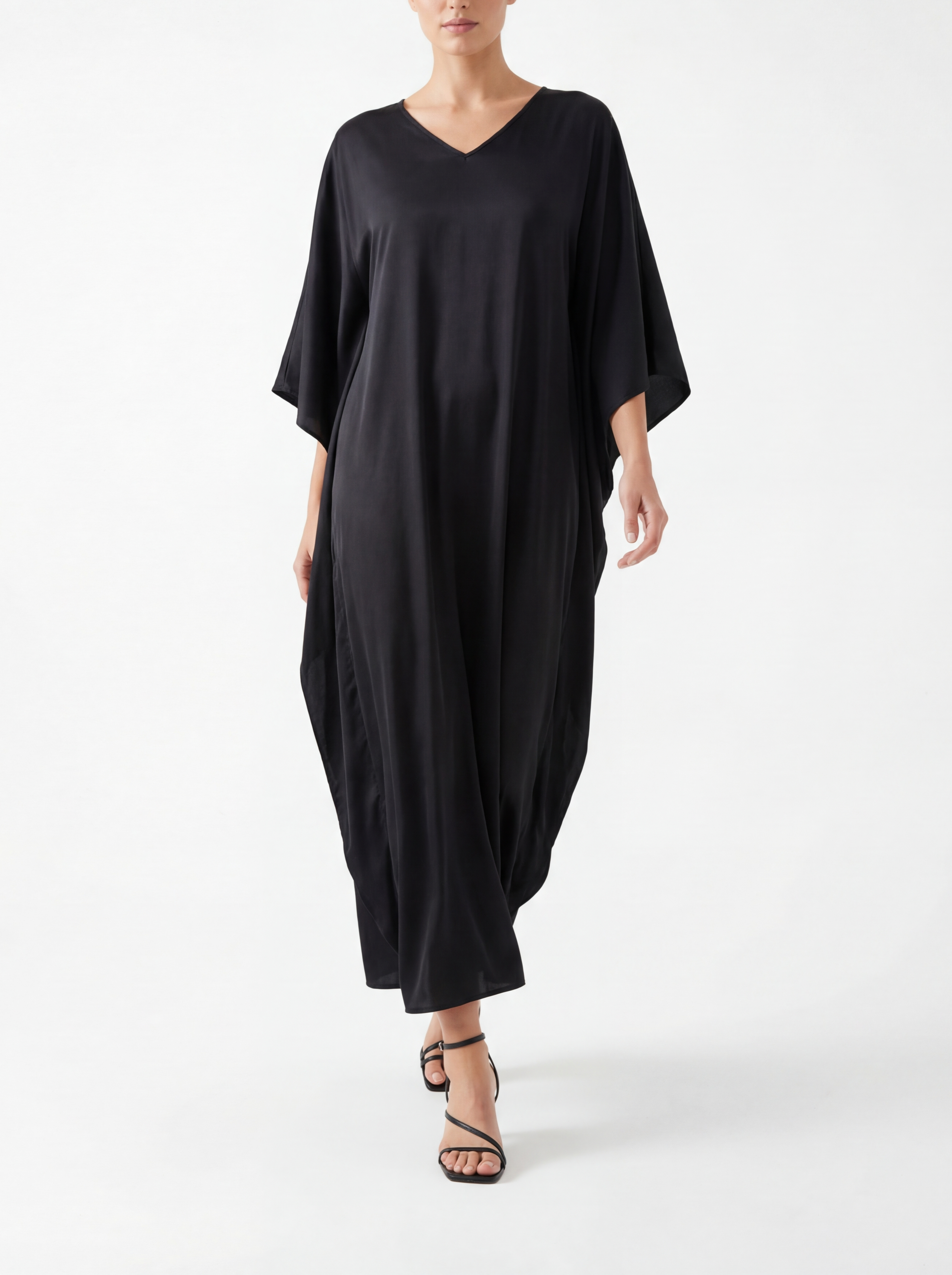 black kaftan dress long Olivia Maxi with Cape Back Rita button down shirt Evening Dresses Size:S 4-6 Stunning black caftan dress