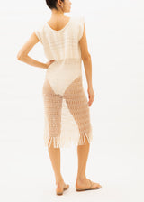 ecru knee-length cover-up style dress