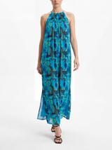 Valerie blue abstract print sleeveless maxi dress
