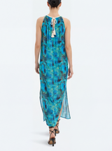 Valerie blue abstract print sleeveless maxi dress