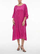 Nikki Boatneck Short Pink Floral Kaftan