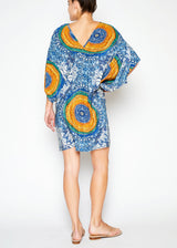 Print silk kimono dress