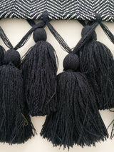 Black/ecru cotton striped shawl