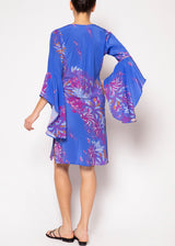 Blue print A-line dress