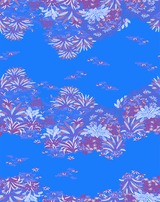 Blue print A-line dress print