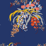 blue and pink floral wrap maxi print