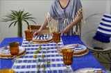 blue handwoven tablecloth
