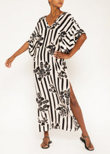 printed kaftan maxi dress