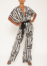 black and white floral jumpsuit