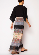 V neck patterned maxi dress