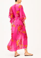 pink silk floral maxi