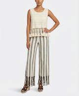 Billie Ecru tank top with tassels