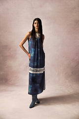 blue maxi a-line dress