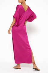 Beatriz Magenta Silk Kaftan