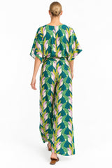Natasha Tropical Leaf Print Jumpsuit