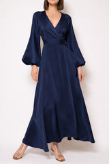 Ursula Navy Open Back Maxi Dress