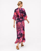 Katherine Pink Floral 3/4 Sleeve Maxi Dress