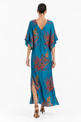 Beatriz Green Orchid Floral Maxi Dress