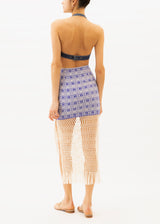 blue cotton macrame skirt