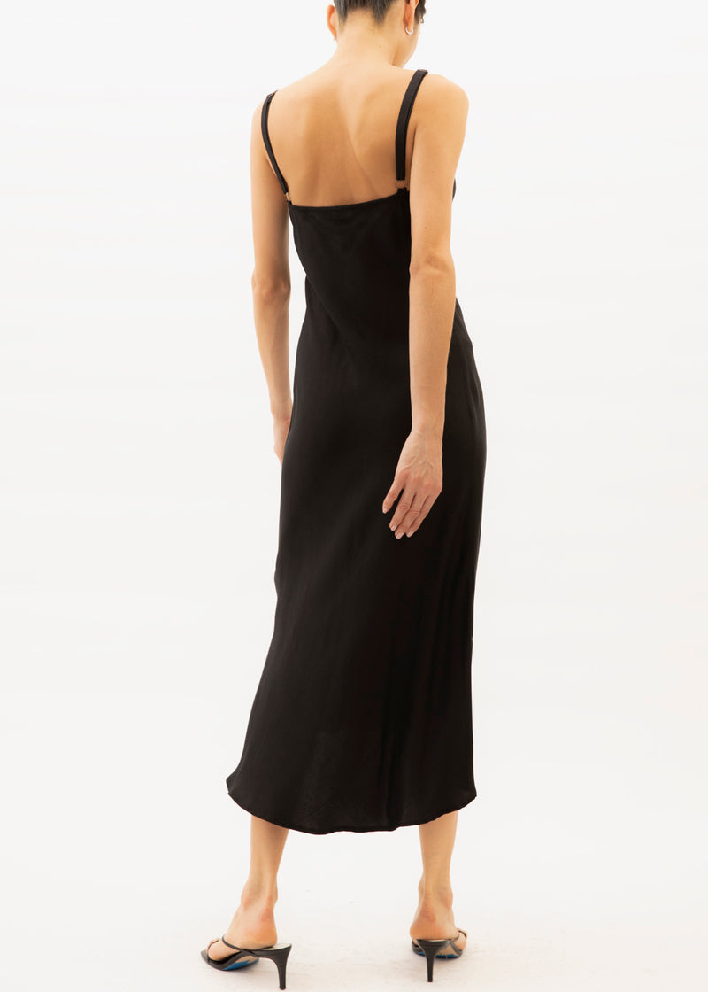 Anais Black Midi Slip Dress Jaline Resort Anais Black Midi Slip Dress Jaline Resort