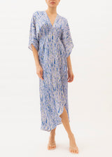 Blue peacock maxi dress