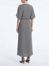 Norma Maxi Dress Black & White Striped Jersey