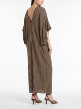 Beatriz navy and beige striped maxi dress