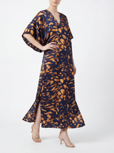 Beatriz navy and gold print kaftan