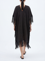 Kimberly black kaftan with fringes
