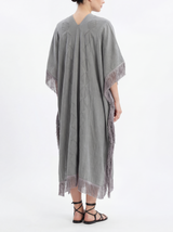 Kimberly silver grey kaftan with fringes