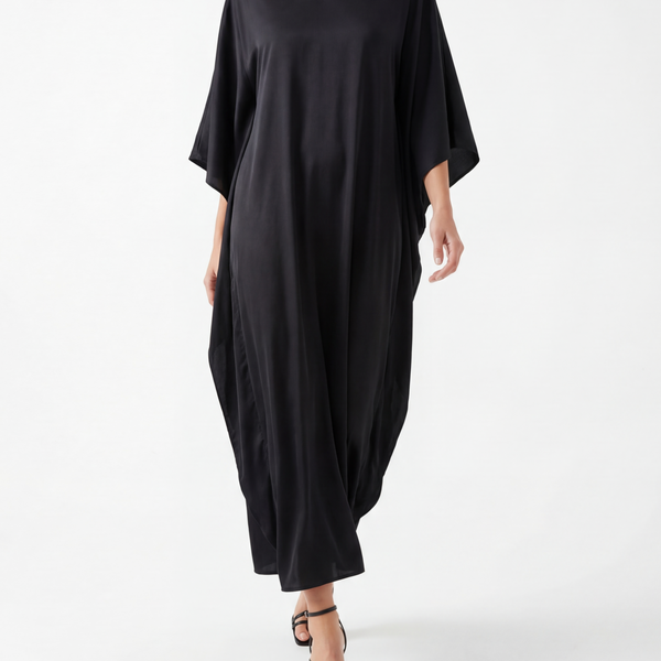 Olivia Maxi Black Kaftan with Cape Back – Jaline Resort