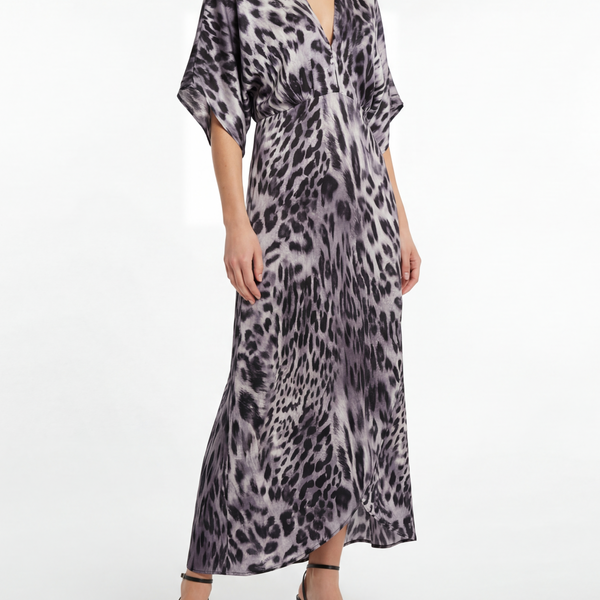 Katherine Black and silver leopard print maxi dress Jaline Resort Katherine Black and silver leopard print maxi dress Jaline Resort