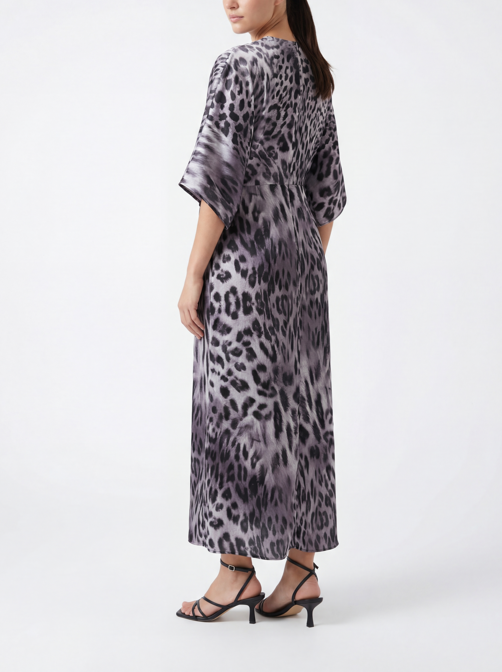 Katherine Black and silver leopard print maxi dress XSmall