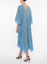 Kimberly light blue kaftan with fringes