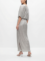 Norma Silver plisse long dress