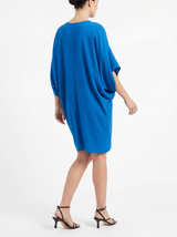 Alison short kimono sleeve silk cobalt blue dress