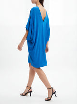 Alison short kimono sleeve silk cobalt blue dress