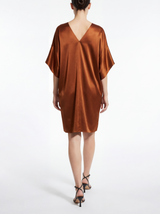Alison short kimono sleeve silk cognac dress