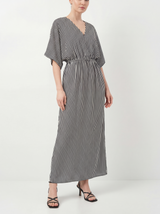 Norma Maxi Dress Black & White Striped Jersey