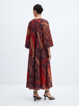 Penelope Maxi Caftan Patchwork Bronze Brown Pattern