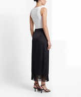 Nora Black SIlk Fringe Skirt