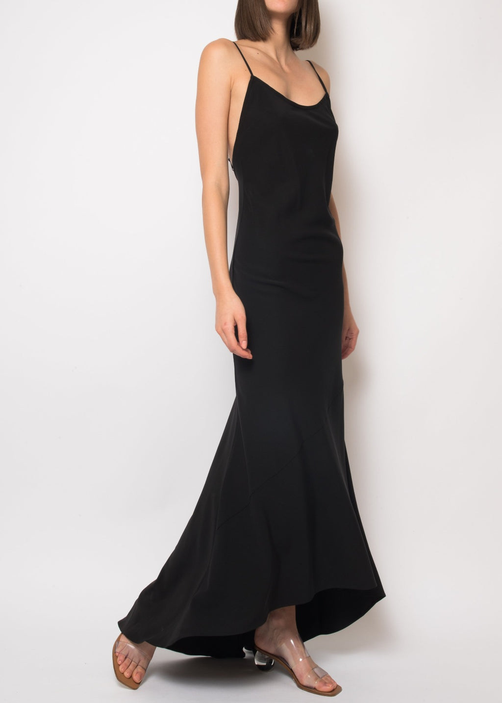 Angie Black Maxi Slip Dress Medium / Navy