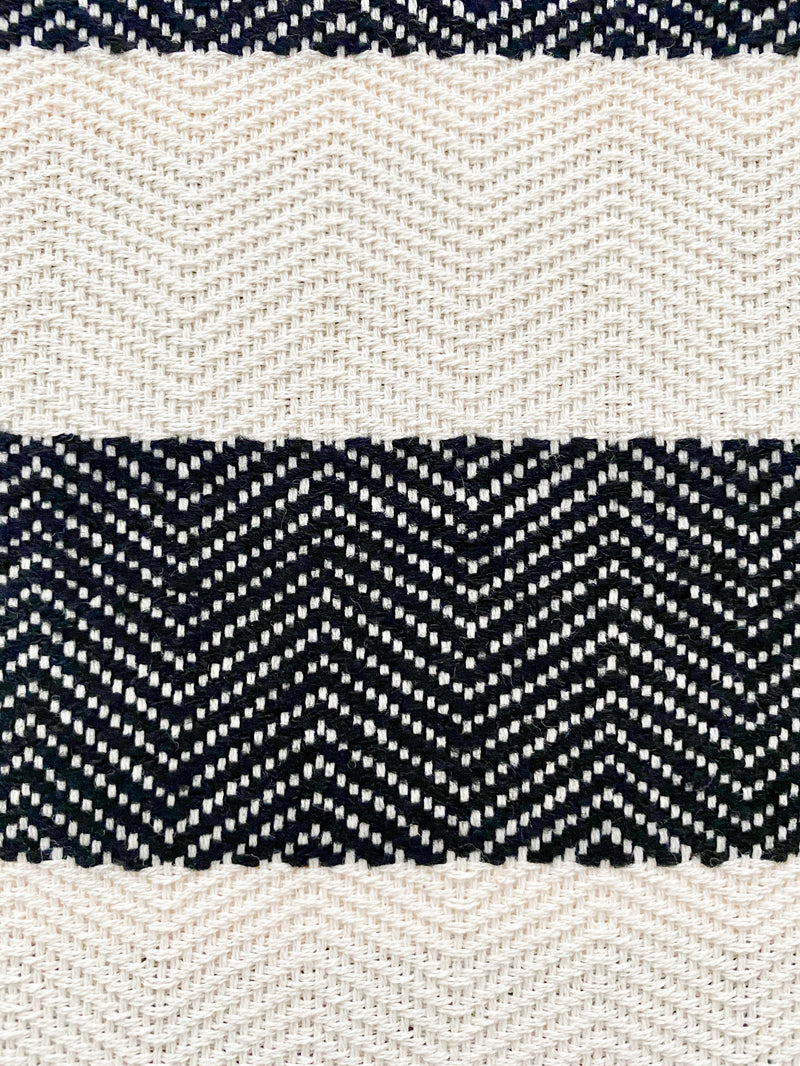 Black/ecru cotton striped shawll