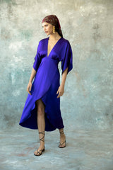 silk purple maxi dress