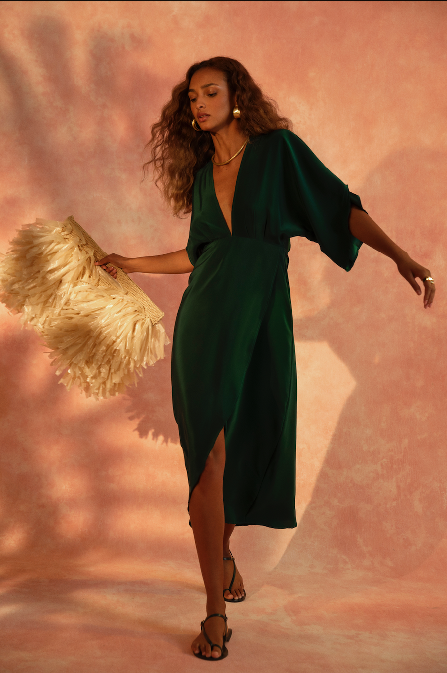 slim fit dress slacks Cocktail Gown (Kelly Green) – Candy Shop Vintage main image 0