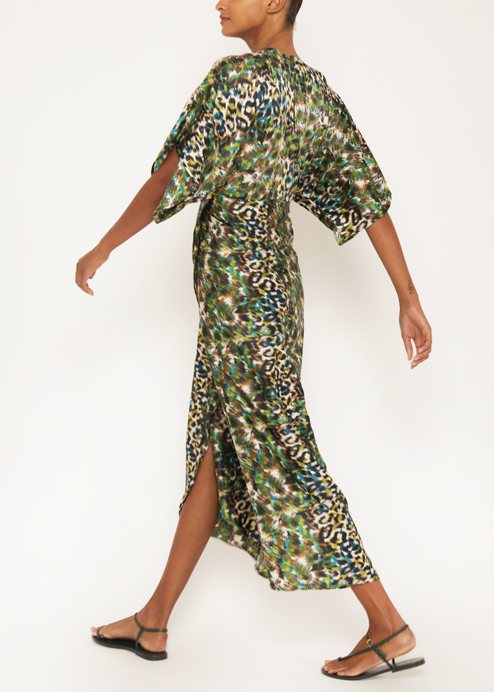Katherine Silk Leopard Print Dress Small