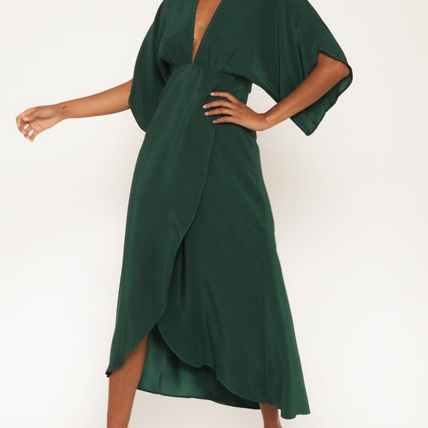 Kelly Emerald Silk Backless Dress Jaline Resort Kelly Emerald Silk Backless Dress Jaline Resort