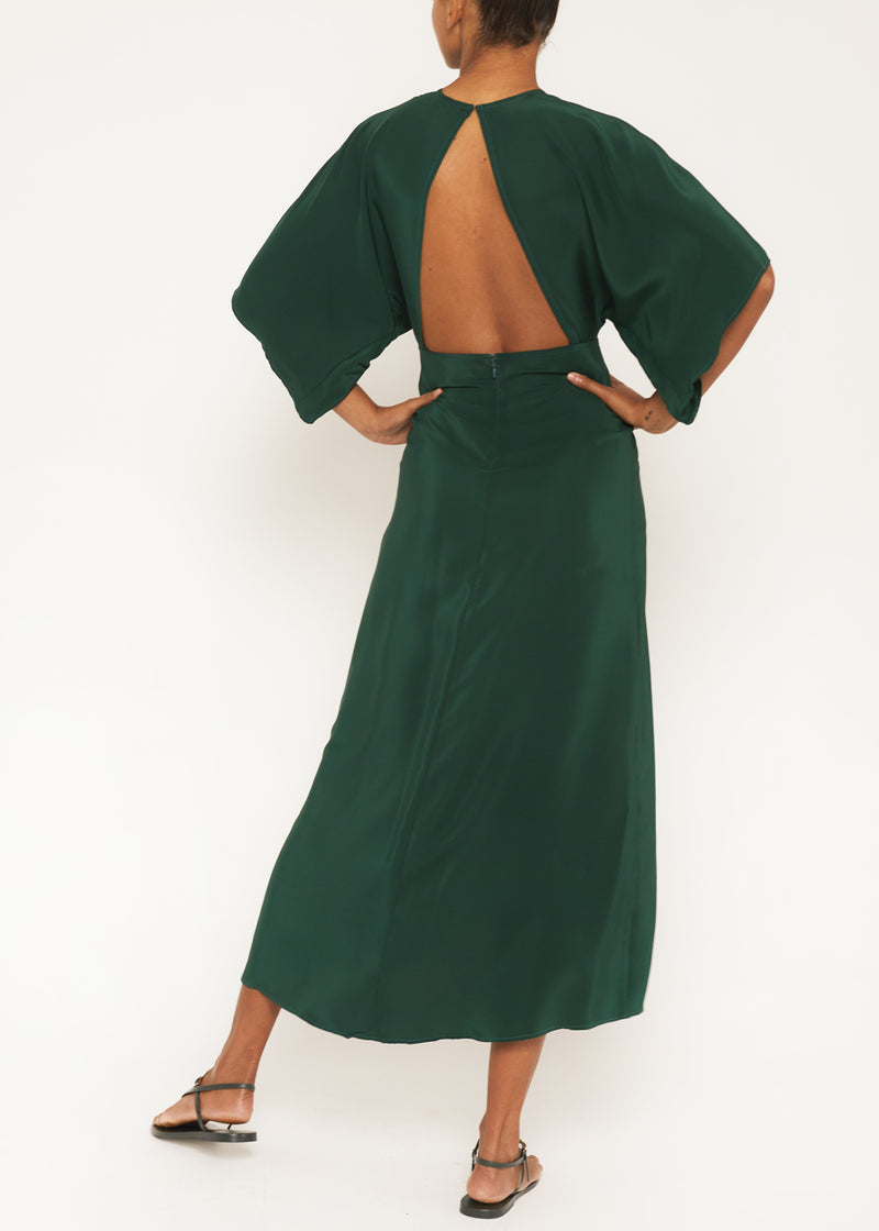 Kelly Emerald Silk Backless Dress Medium Kelly Emerald Silk Backless Dress Medium