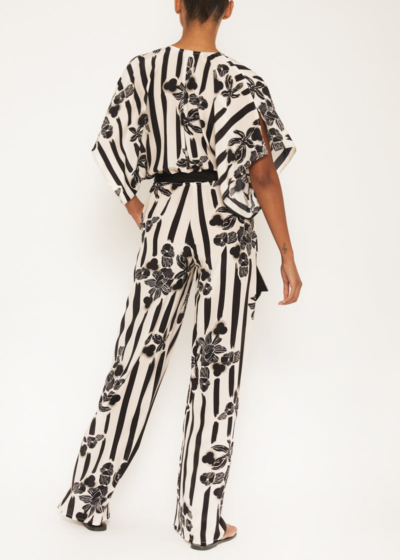 black and white floral jumpsuit 