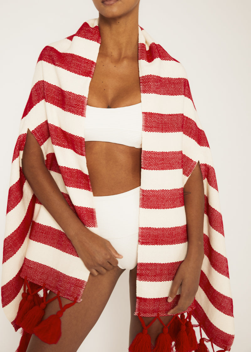 red stripe shawl
